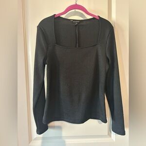 Banana Republic Long Sleeve Square Neck Ribbed Top l M